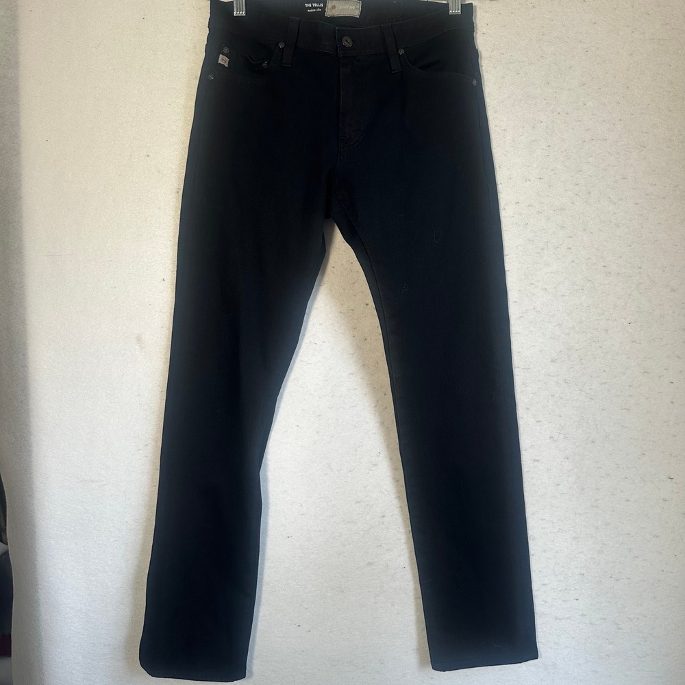 AG Adriano Goldschmied The Tellis Modern Slim Black Jeans 30x34 1783TSYMASS